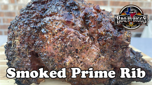 close up of finished smoked prime rib