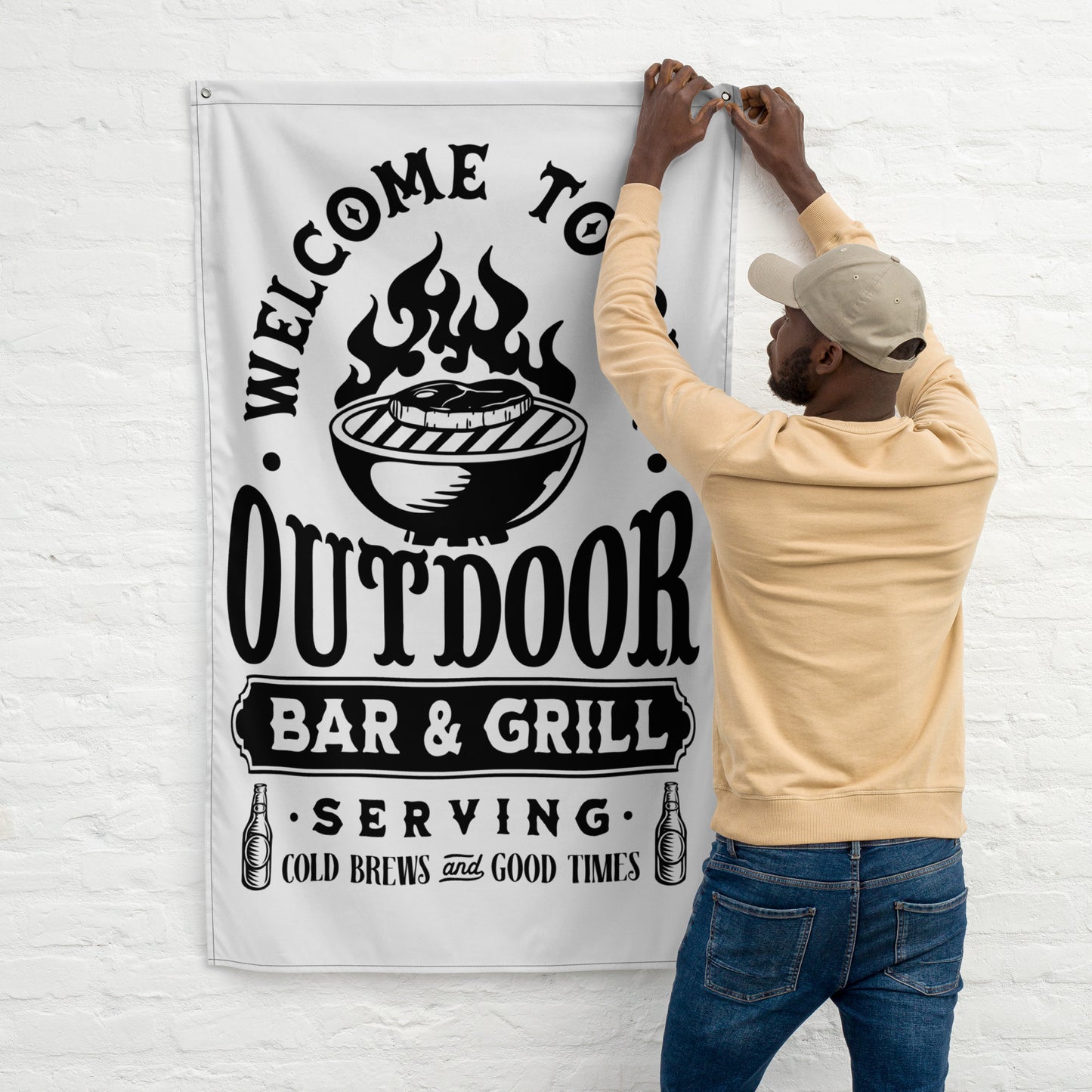 Welcome to Our Outdoor Bar and Grill Flag – Durable & Unique Flag for BBQ Lovers