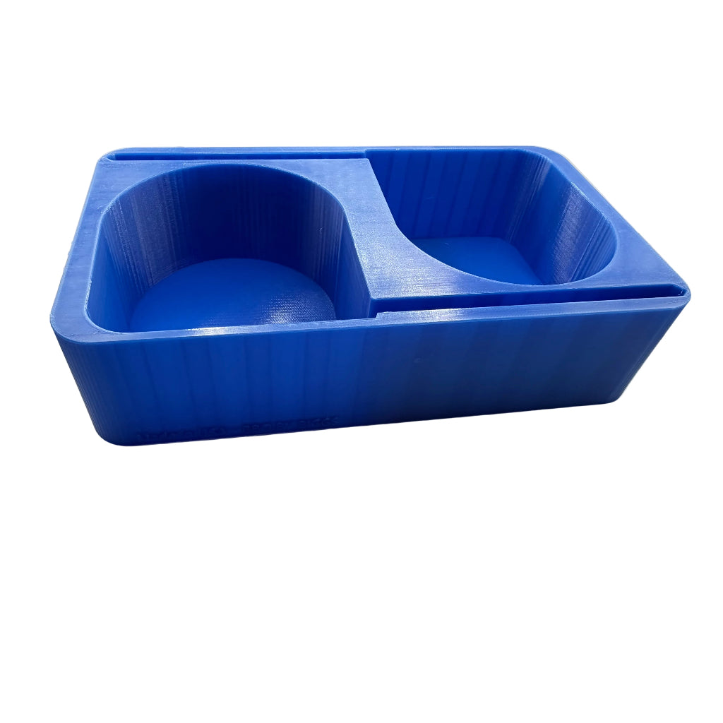 blue bbq probe spool holder white background