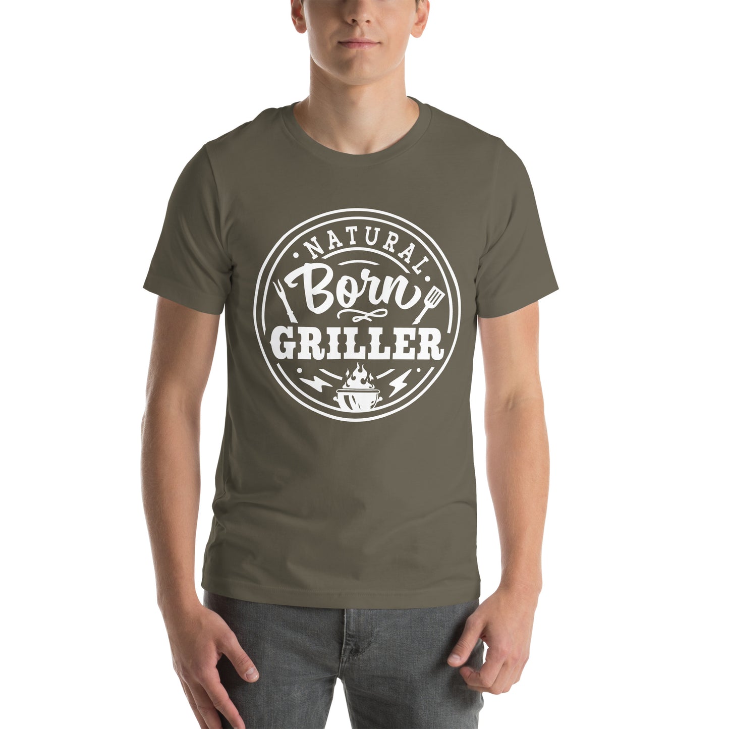 Natural Born Griller T-Shirt – Funny BBQ & Grill Master Tee