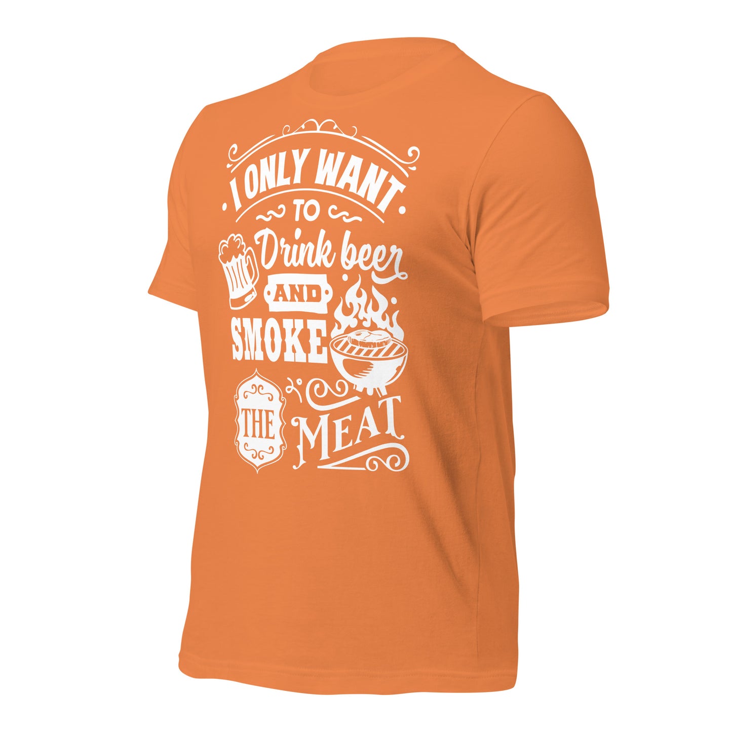 I only Want to Drink Beer and Smoke the Meat BBQ Unisex t-shirt