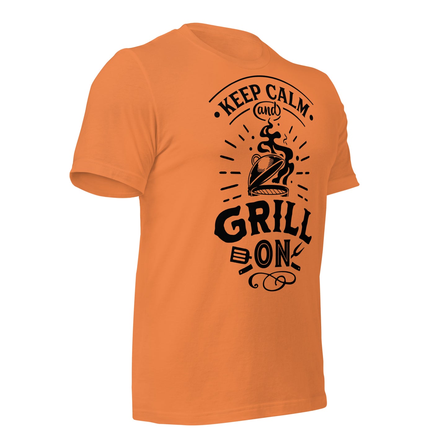 Keep Calm and Grill On T-shirt – Comfortable & Motivational BBQ Tee for Grill Lovers