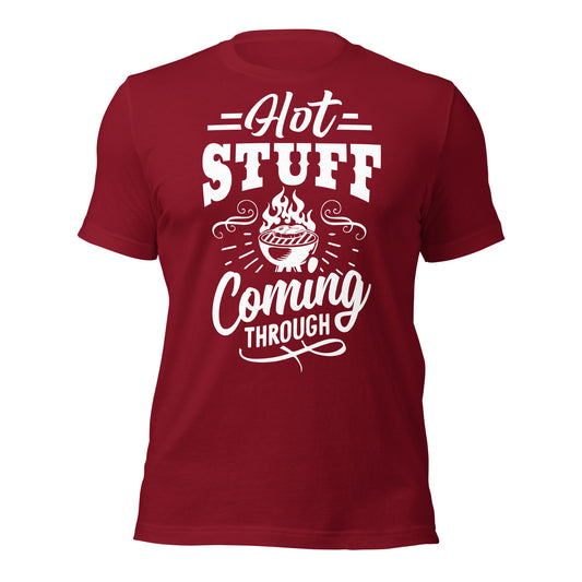 Hot Stuff Coming Through Funny BBQ T-shirt – Perfect for Grill Masters & BBQ Lovers