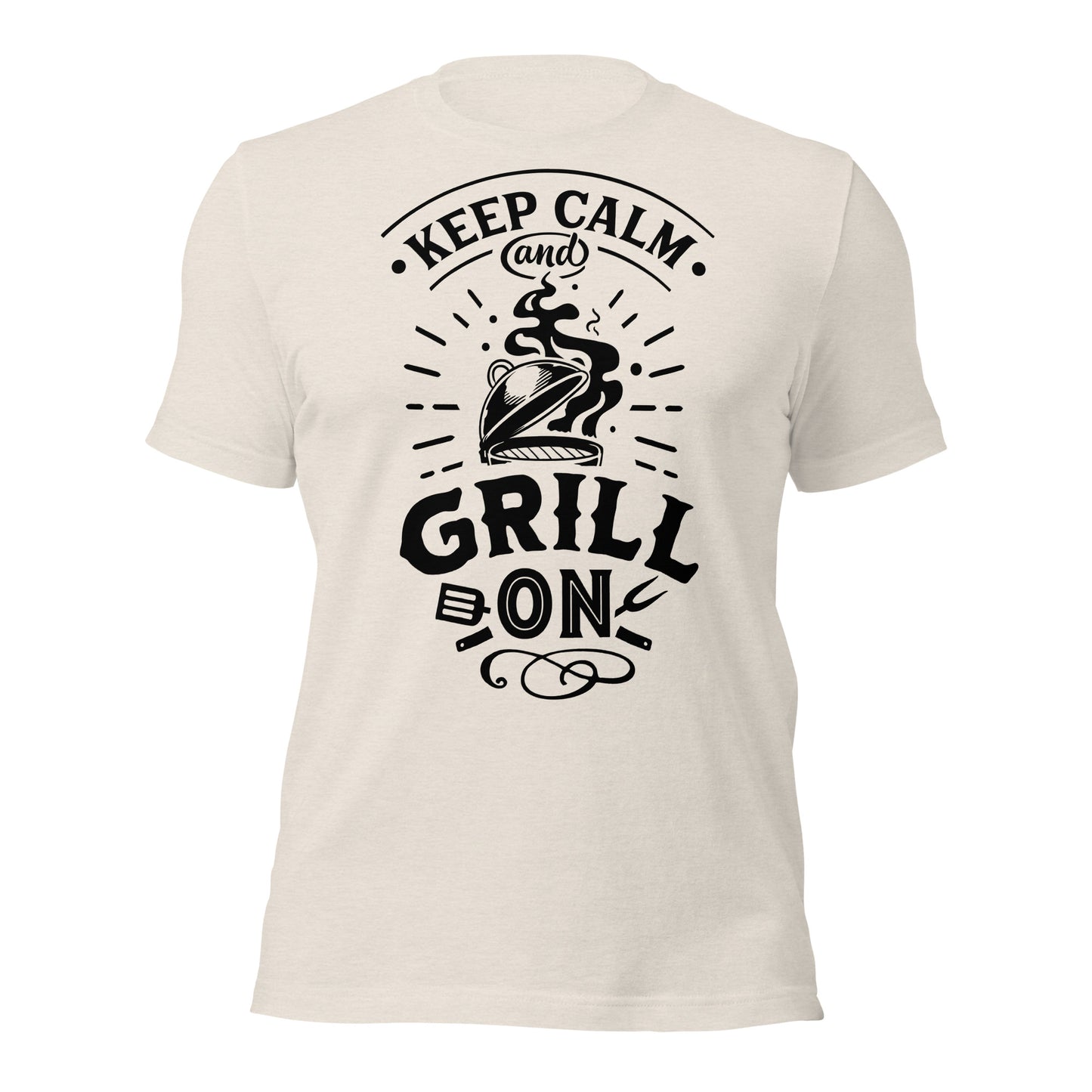 Keep Calm and Grill On T-shirt – Comfortable & Motivational BBQ Tee for Grill Lovers