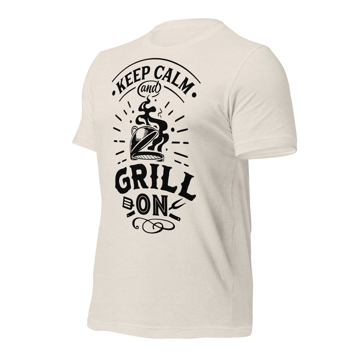 Keep Calm and Grill On T-shirt – Comfortable & Motivational BBQ Tee for Grill Lovers