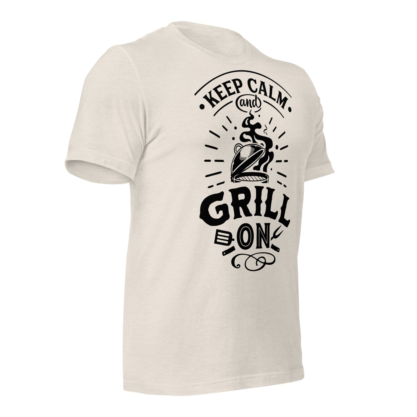 Keep Calm and Grill On T-shirt – Comfortable & Motivational BBQ Tee for Grill Lovers