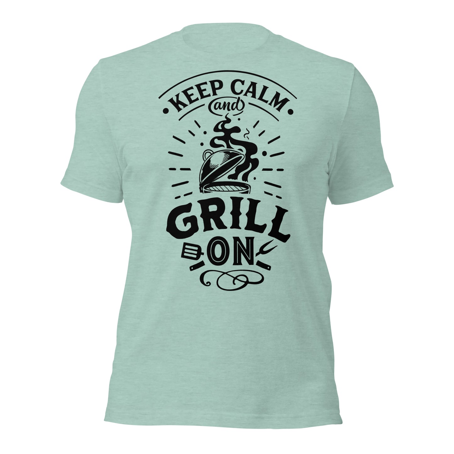 Keep Calm and Grill On T-shirt – Comfortable & Motivational BBQ Tee for Grill Lovers