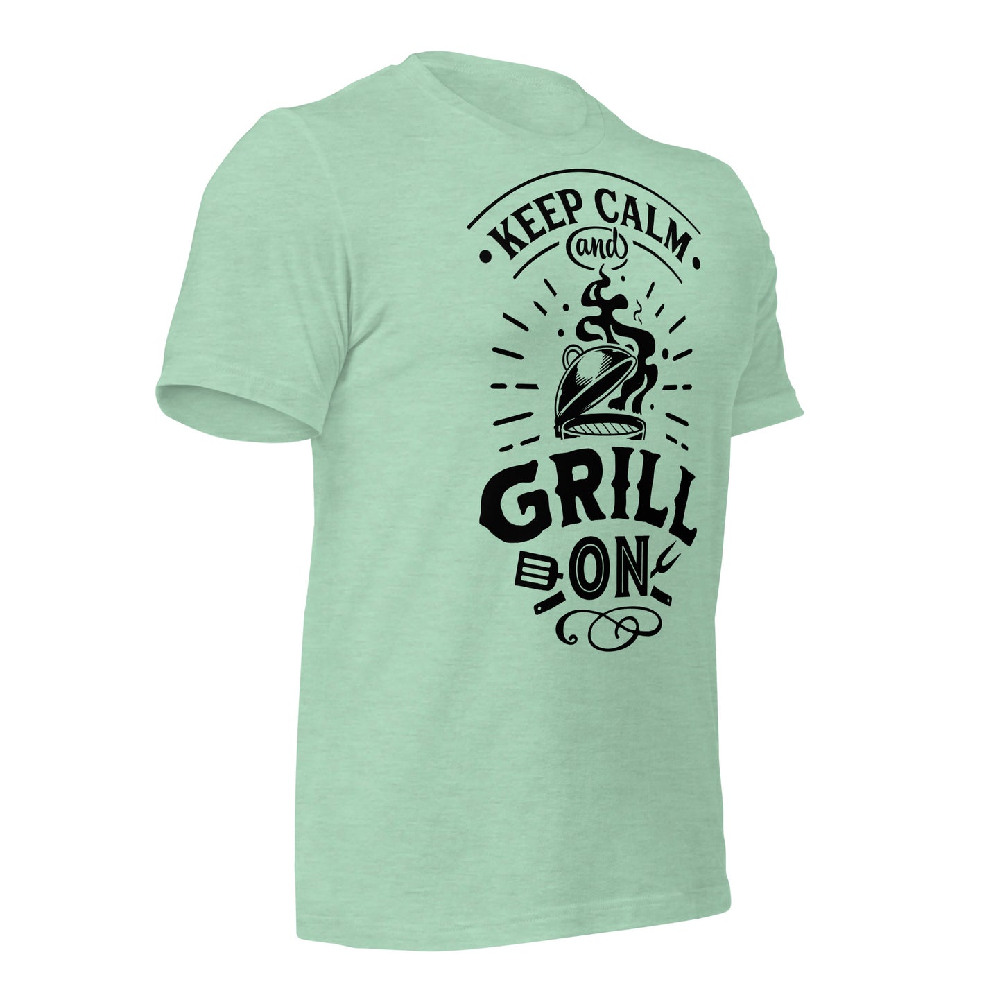 Keep Calm and Grill On T-shirt – Comfortable & Motivational BBQ Tee for Grill Lovers