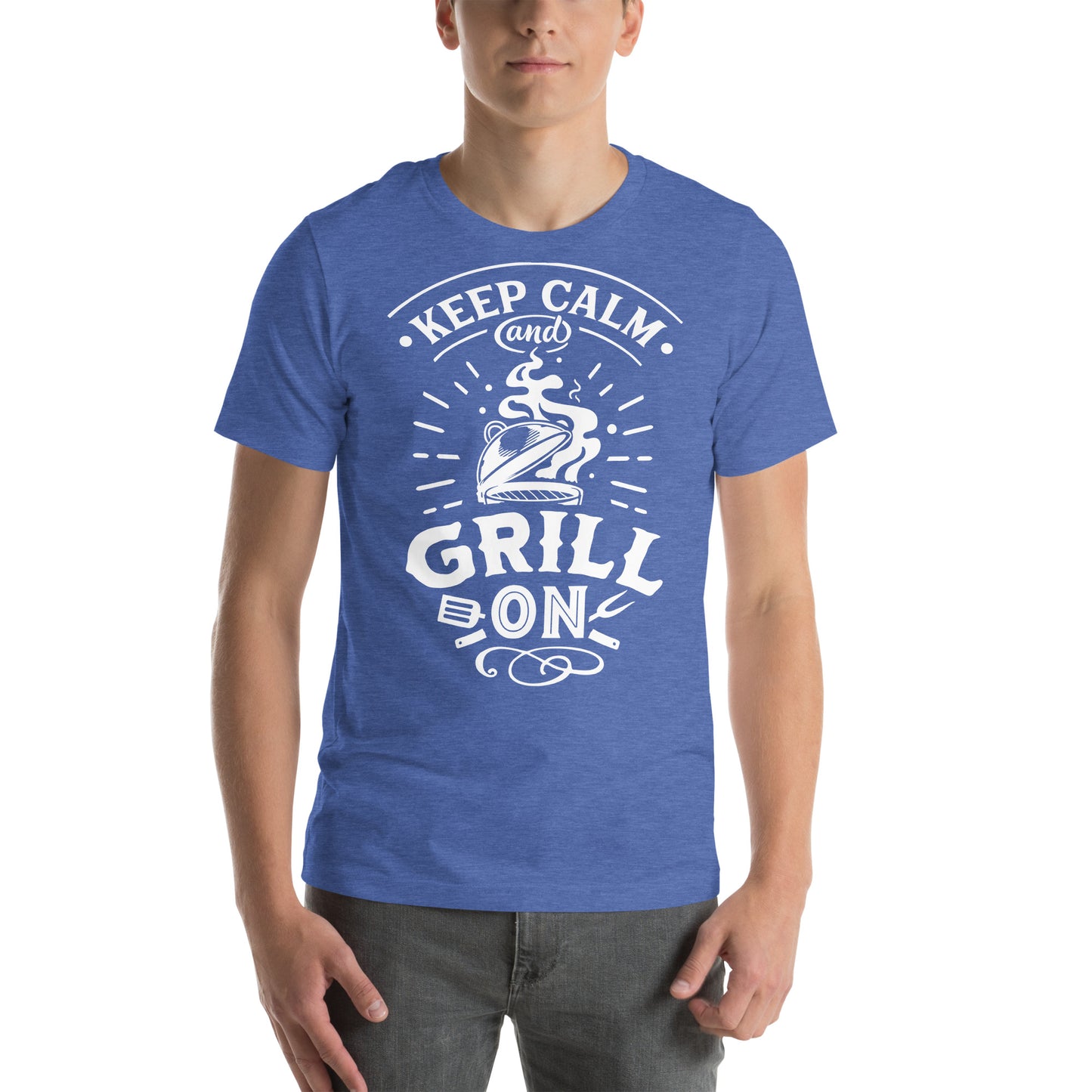 Keep Calm and Grill On Dark T-shirt – Soft & Comfortable BBQ Tee with Unique Style