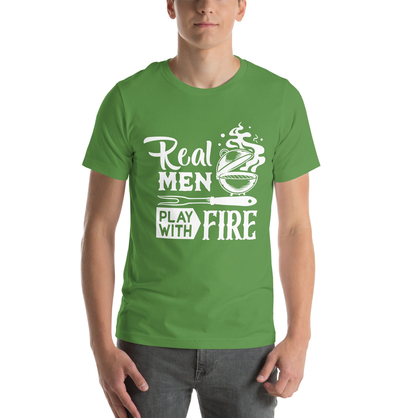 Real Men Play With Fire Funny BBQ Shirt Unisex t-shirt