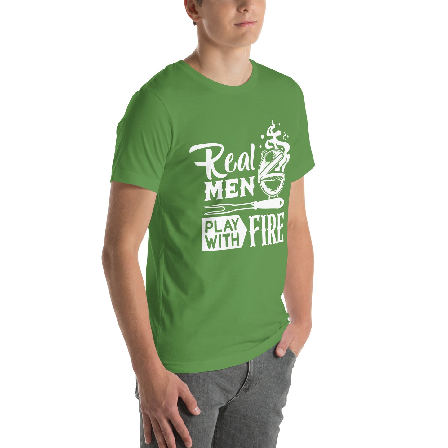 Real Men Play With Fire Funny BBQ Shirt Unisex t-shirt