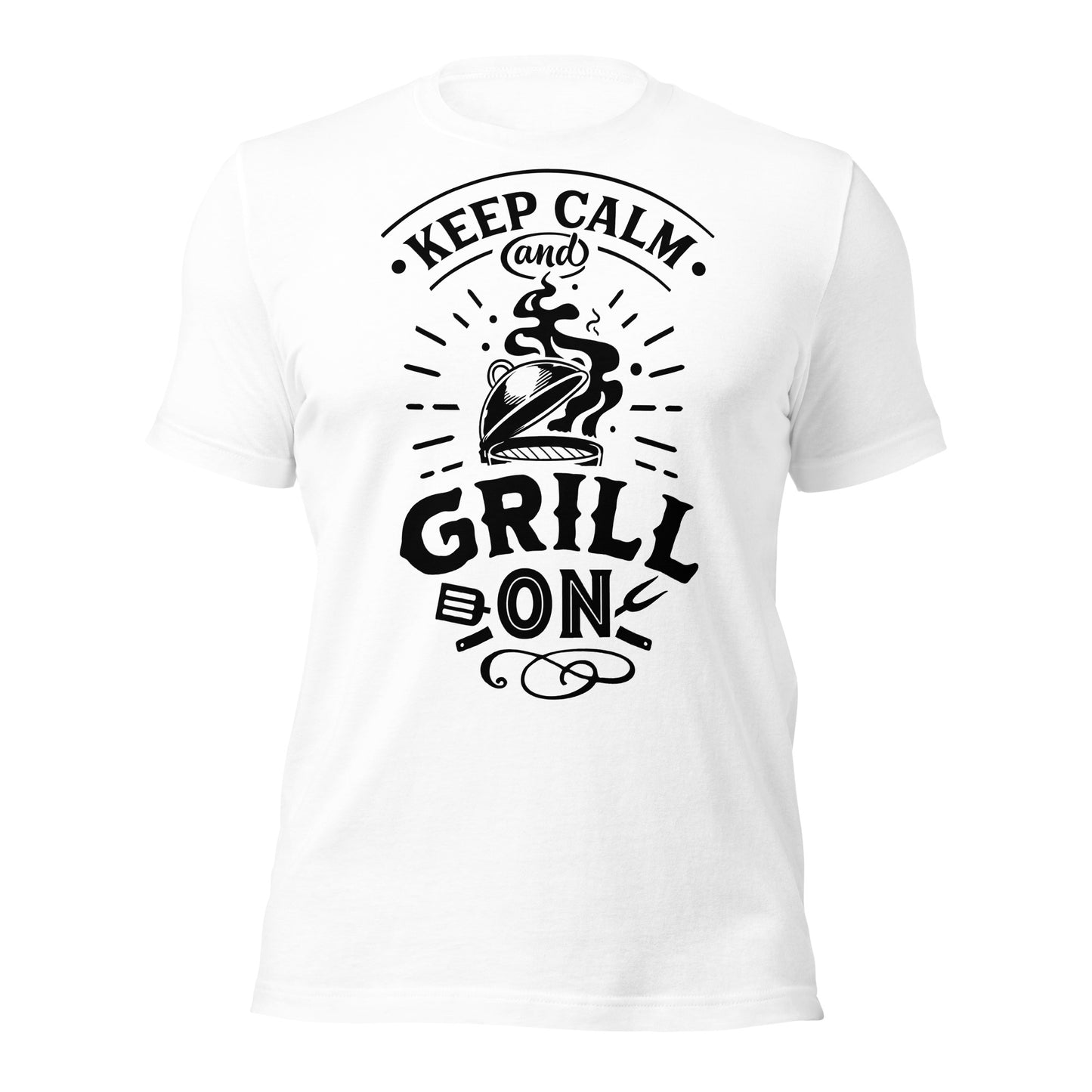 Keep Calm and Grill On T-shirt – Comfortable & Motivational BBQ Tee for Grill Lovers