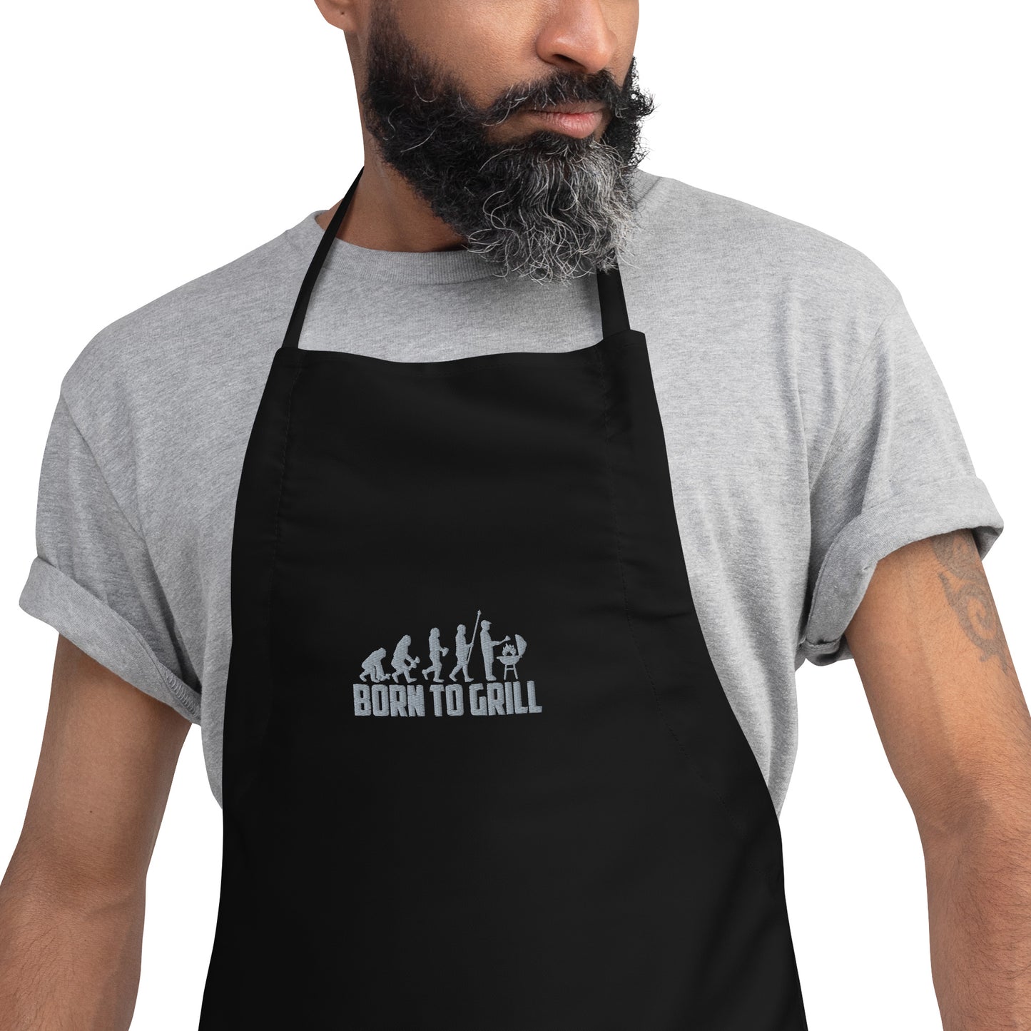 🔥 Born to Grill Embroidered Apron – Ultimate BBQ & Cooking Gear 🔥