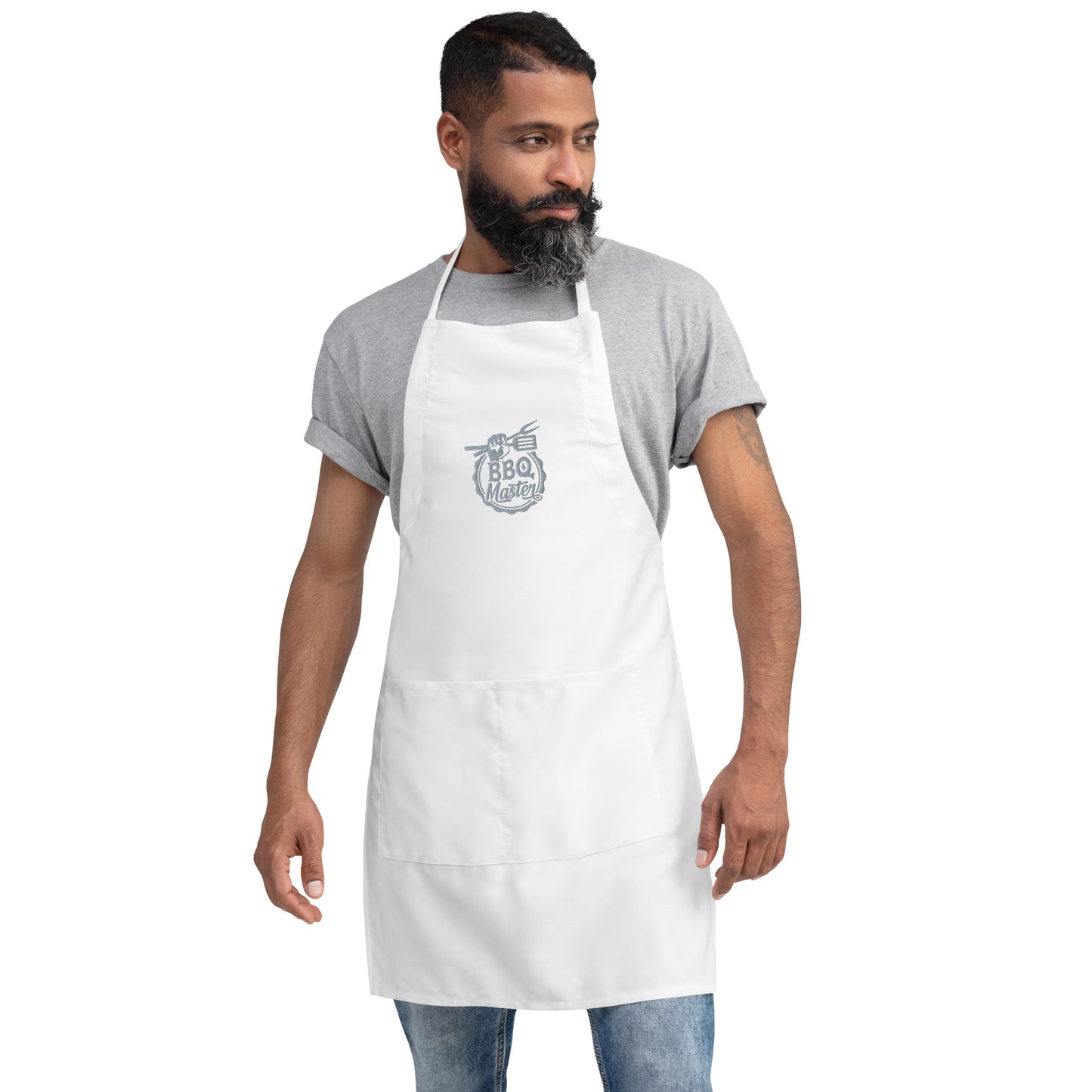 BBQ Master Embroidered Apron – Durable & Stylish Grilling Apron with Pockets