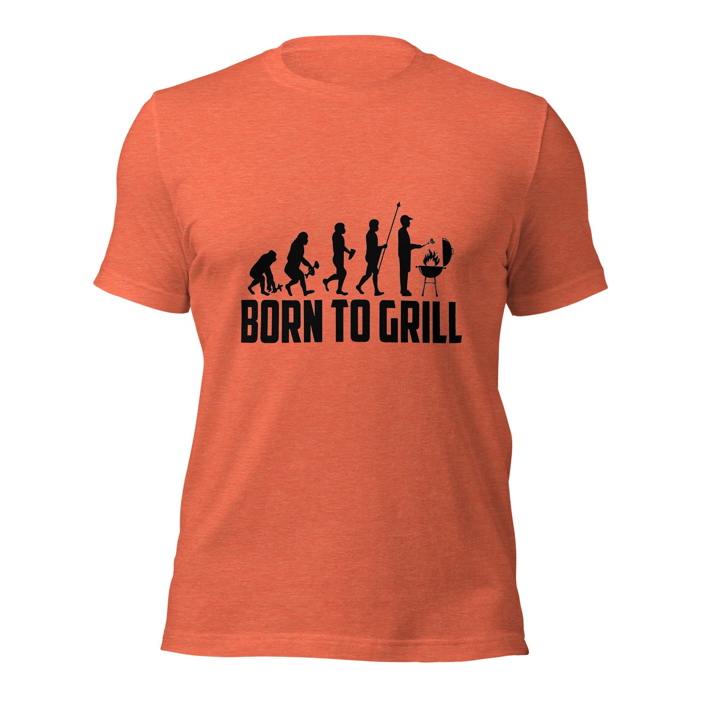 Born to Grill Neanderthal to Man T-Shirt – Funny BBQ Evolution Shirt