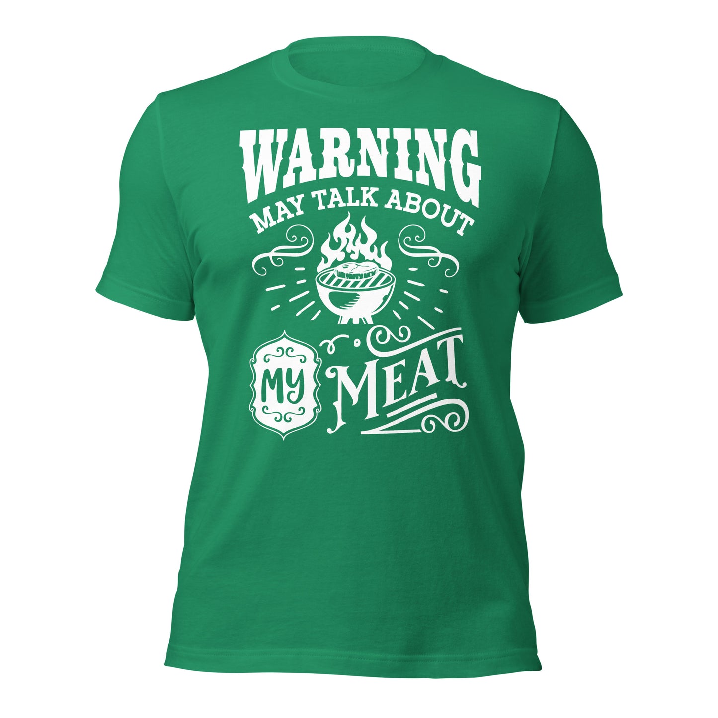 🔥 Warning: May Talk About My Meat – Funny BBQ T-Shirt for Grill Masters! 🔥