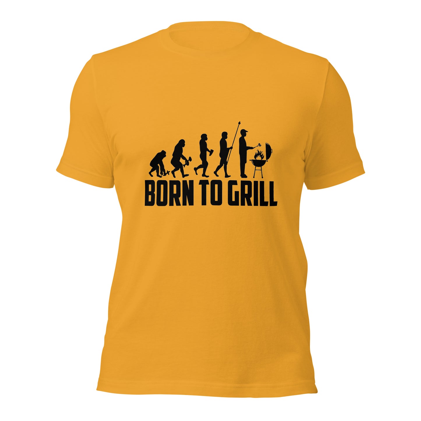 Born to Grill Neanderthal to Man T-Shirt – Funny BBQ Evolution Shirt