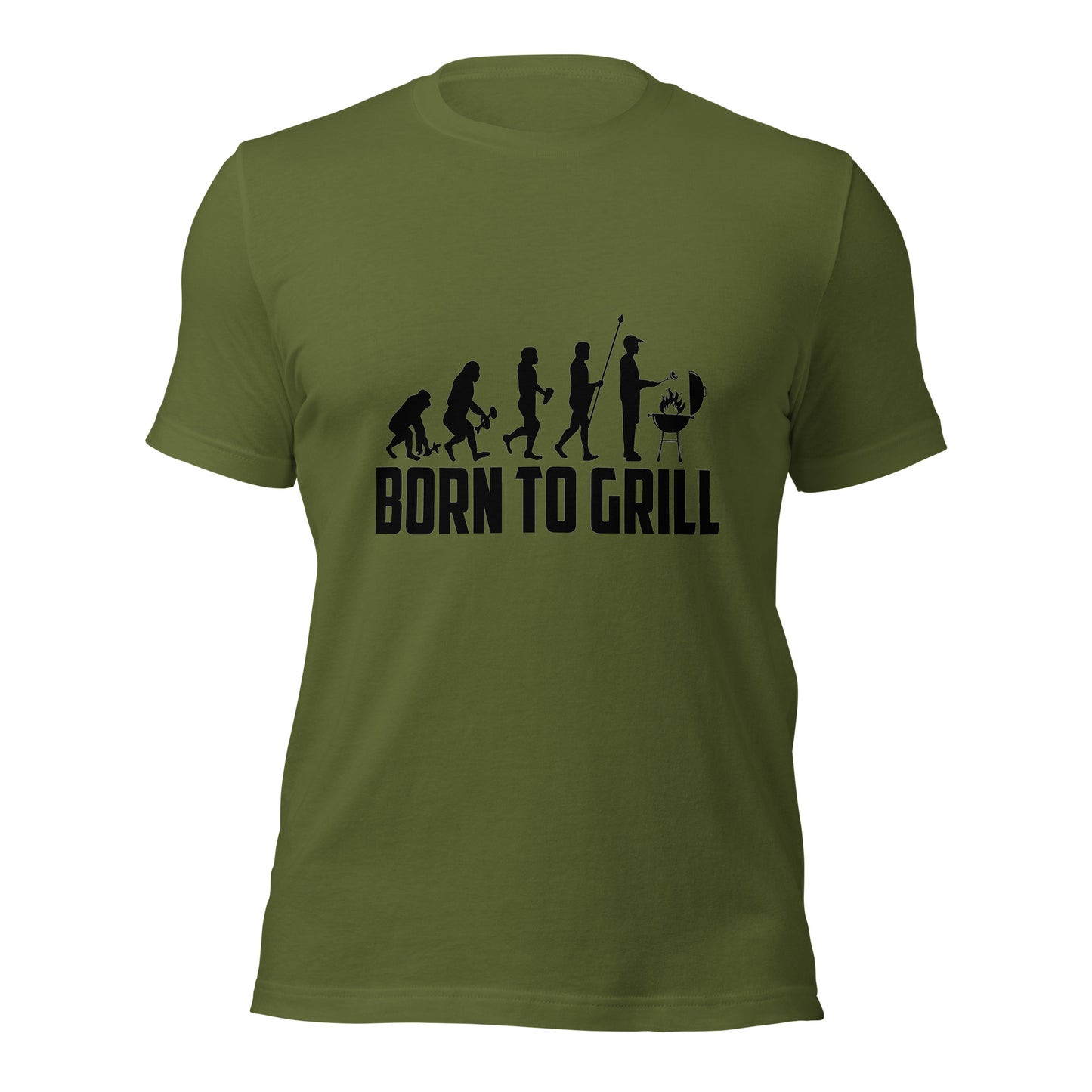 Born to Grill Neanderthal to Man T-Shirt – Funny BBQ Evolution Shirt